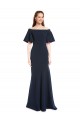 Achat Bleu marine foncé Sirène Épaule Dénudée Crêpe Stretch Longue Formelles Robes demoiselle d'honneur / Robes de soirée / Robes de bal