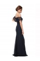 Achat Bleu marine foncé Sirène Épaule Dénudée Dentelle Longue Robes demoiselle d'honneur / Robes de bal