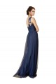 Achat Bleu marine foncé Trapèze Balayage train Tulle Longue Robes demoiselle d'honneur