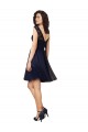 Achat Bleu marine foncé Trapèze Bateau Tulle Dentelle Courte Robes demoiselle d'honneur / Robes de cocktail