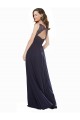 Achat Bleu marine foncé Trapèze Col V Mousseline Dentelle Longue Robes demoiselle d'honneur