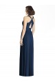 Achat Bleu marine foncé Trapèze Col V Mousseline Longue Robes demoiselle d'honneur