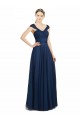 Achat Bleu marine foncé Trapèze Col V Tulle Longue Robes demoiselle d'honneur