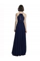 Achat Bleu marine foncé Trapèze Licou Col Haut Mousseline Longue Robes demoiselle d'honneur