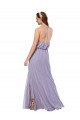 Achat Bleu marine foncé Trapèze Licou Mousseline Longue Robes demoiselle d'honneur