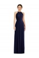 Achat Bleu marine foncé Trapèze Licou Mousseline Longue Robes demoiselle d'honneur