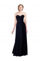 Achat Bleu marine foncé Trapèze Mousseline Longue Robes demoiselle d'honneur