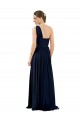 Achat Bleu marine foncé Trapèze Mousseline Longue Robes demoiselle d'honneur