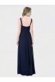Achat Bleu marine foncé Trapèze Mousseline Longue Robes demoiselle d'honneur
