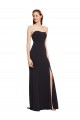 Achat Bleu marine foncé Trapèze Sans bretelle Crêpe Stretch Longue Formelles Robes demoiselle d'honneur / Robes de soirée / Robes de bal