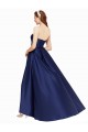 Achat Bleu marine foncé Trapèze Sans bretelle Satiné Longue Asymétrique Formelles Robes demoiselle d'honneur / Robes de soirée / Robes de bal