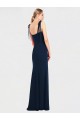 Achat Bleu marine foncé Trompette Bretelles spaghetti Crêpe Stretch Longue Robes demoiselle d'honneur / Robes de bal