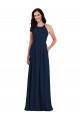 Achat Bleu marine foncé Trompette Licou Crêpe Stretch Longue Robes demoiselle d'honneur