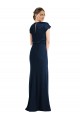 Achat Bleu marine foncé Trompette Épaule Dénudée Crêpe Stretch Longue Formelles Robes demoiselle d'honneur / Robes de soirée / Robes de bal