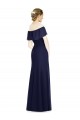 Achat Bleu marine foncé Trompette Épaule Dénudée Mousseline Longue Robes demoiselle d'honneur