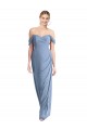 Achat Bleu poussiéreux Sirène Épaule Dénudée Mousseline Longue Robes demoiselle d'honneur