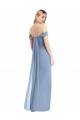 Achat Bleu poussiéreux Sirène Épaule Dénudée Mousseline Longue Robes demoiselle d'honneur
