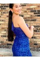 Achat Bleu roi Fourreau Courte Paillettes Velours Courte Robes de bal