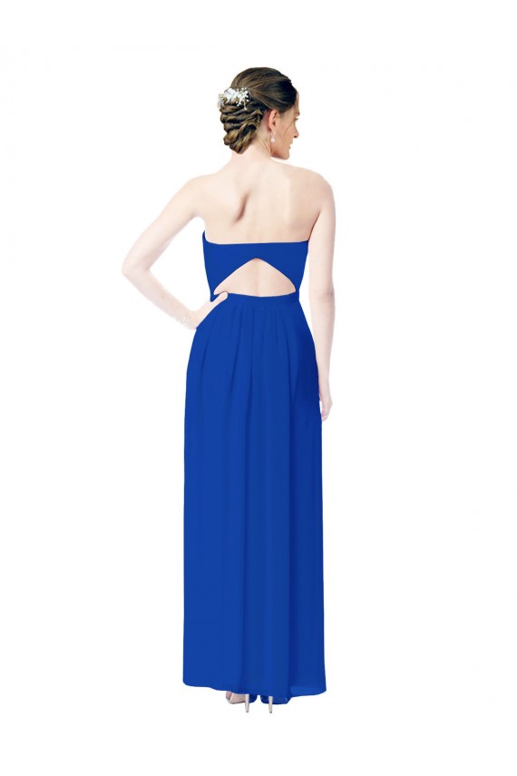 Achat Bleu roi Fourreau Mousseline Longue Robes demoiselle d'honneur