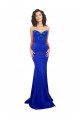 Achat Bleu roi Sirène Col Haut Crêpe Stretch Longue Formelles Robes demoiselle d'honneur / Robes de soirée / Robes de bal