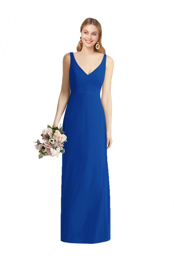 Achat Bleu roi Sirène Sans bretelle Mousseline Longue Robes demoiselle d'honneur