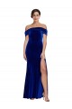 Achat Bleu roi Sirène Épaule Dénudée Velours Stretch Longue Formelles Robes demoiselle d'honneur / Robes de soirée / Robes de bal