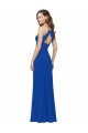 Achat Bleu roi Trapèze Bretelles spaghetti Col V Mousseline Longue Robes demoiselle d'honneur