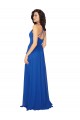 Achat Bleu roi Trapèze Col V Mousseline Longue Robes demoiselle d'honneur