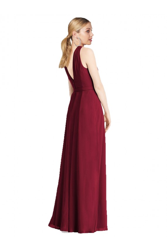 Achat Bleu roi Trapèze Licou Mousseline Longue Robes demoiselle d'honneur