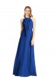 Achat Bleu roi Trapèze Licou Mousseline Longue Robes demoiselle d'honneur