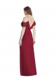 Achat Bleu roi Trompette Bretelles spaghetti Col V Mousseline Longue Robes demoiselle d'honneur