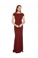 Achat Bordeaux 10 Sirène Col rond Crêpe Stretch Longue Formelles Robes demoiselle d'honneur / Robes de soirée / Robes de bal