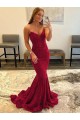 Achat Bordeaux Fourreau Balayage train Paillettes Velours Longue Robes de bal