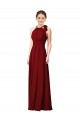 Achat Bordeaux Fourreau Licou Mousseline Longue Robes demoiselle d'honneur