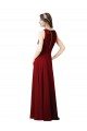 Achat Bordeaux Fourreau Licou Mousseline Longue Robes demoiselle d'honneur