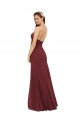 Achat Bordeaux Fourreau Licou Mousseline Longue Robes demoiselle d'honneur