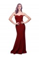 Achat Bordeaux Fourreau Sans bretelle Crêpe Stretch Longue Formelles Robes demoiselle d'honneur / Robes de soirée / Robes de bal