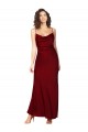 Achat Bordeaux Fourreau Satiné Soyeux Longue Formelles Robes demoiselle d'honneur / Robes de soirée / Robes de bal