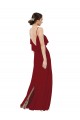 Achat Bordeaux Fourreau Scoop Mousseline Longue Robes demoiselle d'honneur