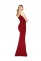 Achat Bordeaux Sirène Col Haut Bretelles spaghetti Crêpe Stretch Longue Formelles Robes demoiselle d'honneur / Robes de soirée / Robes de bal