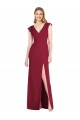 Achat Bordeaux Sirène Col V Mousseline Longue Robes demoiselle d'honneur