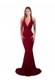 Achat Bordeaux Sirène Licou Col V Spandex Longue Formelles Robes demoiselle d'honneur / Robes de soirée / Robes de bal