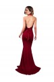 Achat Bordeaux Sirène Licou Col V Spandex Longue Formelles Robes demoiselle d'honneur / Robes de soirée / Robes de bal