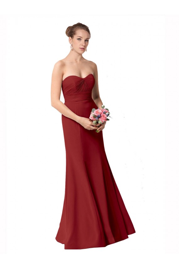 Achat Bordeaux Sirène Mousseline Longue Robes demoiselle d'honneur