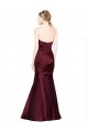 Achat Bordeaux Sirène Satiné Longue Formelles Robes demoiselle d'honneur / Robes de soirée / Robes de bal