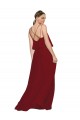 Achat Bordeaux Trapèze Bretelles spaghetti Mousseline Longue Robes demoiselle d'honneur