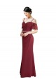 Achat Bordeaux Trapèze Bretelles spaghetti Mousseline Longue Robes demoiselle d'honneur