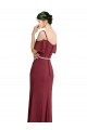 Achat Bordeaux Trapèze Bretelles spaghetti Mousseline Longue Robes demoiselle d'honneur