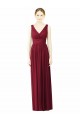 Achat Bordeaux Trapèze Col V Mousseline Longue Robes demoiselle d'honneur