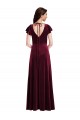 Achat Bordeaux Trapèze Col V Velours Stretch Longue Robes demoiselle d'honneur / Robes de bal